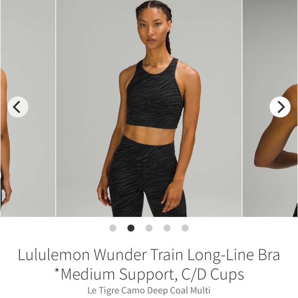 lululemon athletica Wunder Train Long-Line Bra - Deep Coal Multi